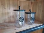Keukenaccesoires Bewaarpotten Riviera Maison glas zwart, Ophalen of Verzenden, Zo goed als nieuw