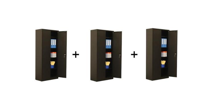 Actieset Archiefkasten magazijnkast nieuw 3 stk. R9005 zwart, Huis en Inrichting, Kasten | Roldeurkasten en Archiefkasten, Nieuw
