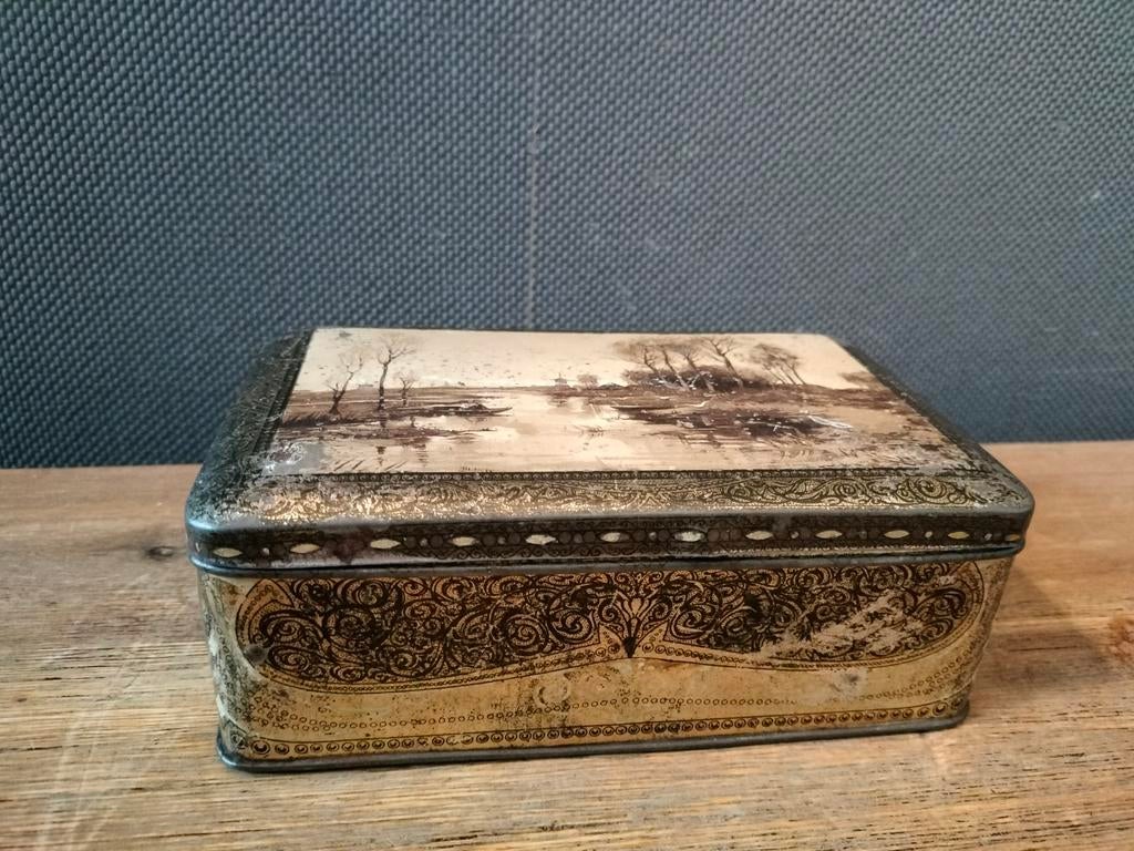 Vintage blik koektrommel van JAMIN jaren 50/60., Antiek en Kunst, Curiosa en Brocante, Ophalen of Verzenden