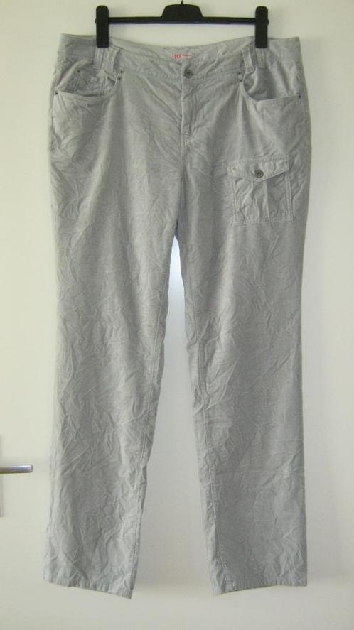 NIEUWE zilvergrijze velours broek met crinkle van DIDI, XXL., Kleding | Dames, Broeken en Pantalons, Nieuw, Maat 46/48 (XL) of groter