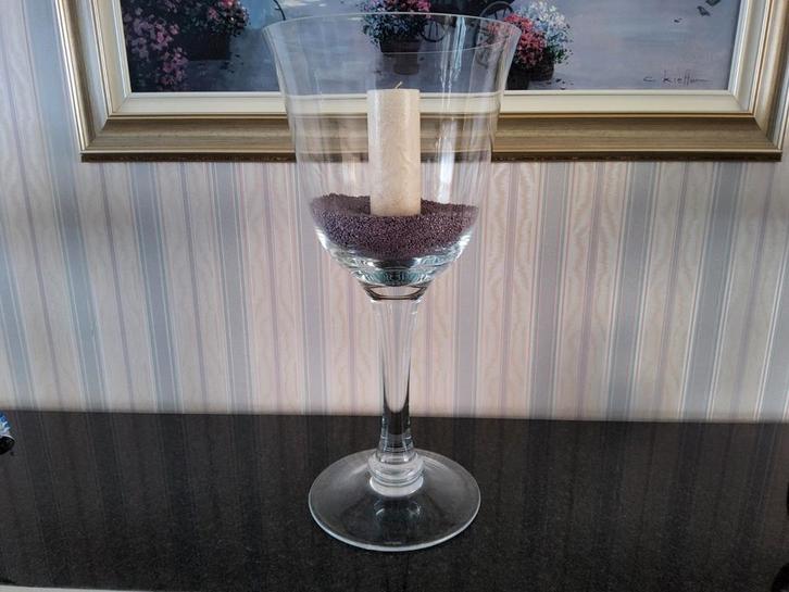 SCHITTEREND GROOT GLAZEN WINDLICHT VAN HET MERK MARCAUREL., Huis en Inrichting, Woonaccessoires | Stolpen, Nieuw, Ophalen of Verzenden