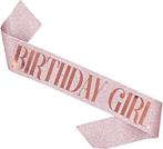 Luxe sjerp Birthday Girl rose goud met veiligheidsspeld, Hobby en Vrije tijd, Nieuw, Feestartikel, Verzenden, Verjaardag