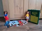 2 vintage Fleur poppen met kleding en koffer jaren 70, Ophalen of Verzenden, Gebruikt, Overige typen