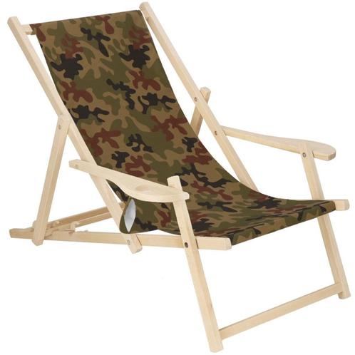 Ligbed | Strandstoel | Ligstoel | Verstelbaar | Armleuningen, Tuin en Terras, Tuinmeubel-accessoires, Zo goed als nieuw, Ophalen