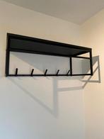 Zwarte Wandkapstok met Hoedenplank, Wandkapstok, Ophalen of Verzenden, Zo goed als nieuw, Minder dan 100 cm