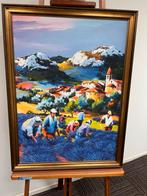 Print op canvas in autentieke lijst, Ophalen, Zo goed als nieuw, Print, 75 cm of meer