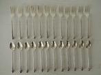 Vintage set verzilverde zs kroon 90 koffielepels taartvorken, Verzenden