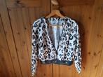 Jasje van Adidas Stellasport, cropped leopard print, maat M, Maat 38/40 (M), Wit, Ophalen of Verzenden, Jasje