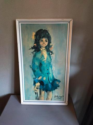 Vintage retro schilderij prent H.Dupont  beschikbaar voor biedingen