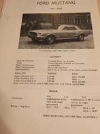 1965 1968 Ford Mustang technische info porto 2,5 Mustang, Ophalen of Verzenden, Zo goed als nieuw, Ford