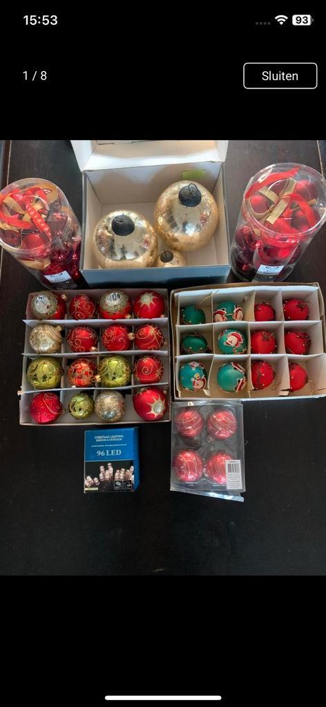 Zeer mooie Kerstballen en verlichting (glas), Diversen, Kerst, Zo goed als nieuw, Ophalen of Verzenden