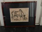 4 dierstudies/tekeningen gerrit van dijk, Antiek en Kunst, Kunst | Tekeningen en Foto's, Ophalen