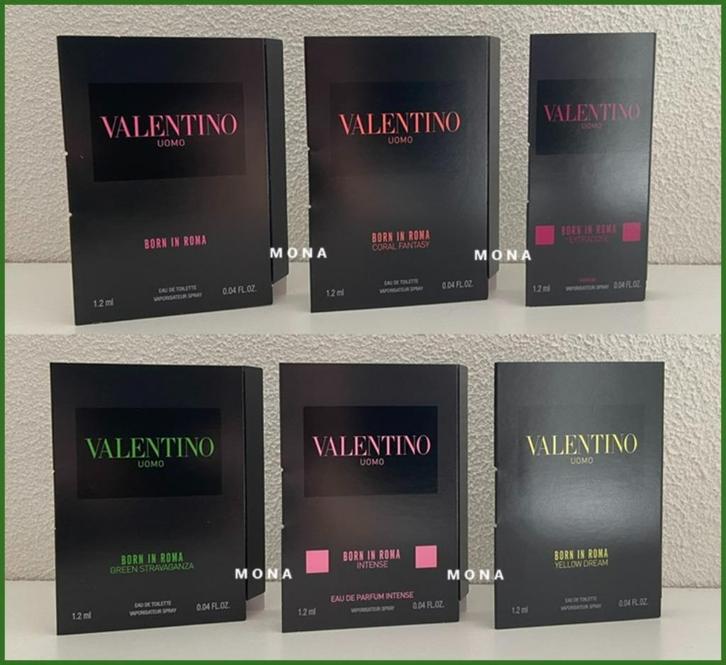 Born In Roma Uomo set 8 parfum samples proefjes testers, Sieraden, Tassen en Uiterlijk, Uiterlijk | Parfum, Nieuw, Verzenden