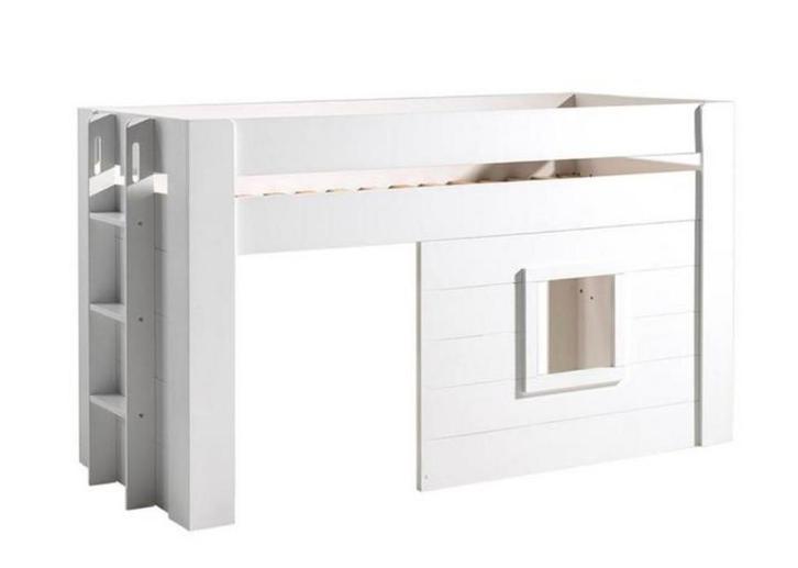 Vipack Noah Halfhoogslaper - Wit - 90x200, Kinderen en Baby's, Kinderkamer | Stapelbedden en Hoogslapers, Zo goed als nieuw, Halfhoogslaper