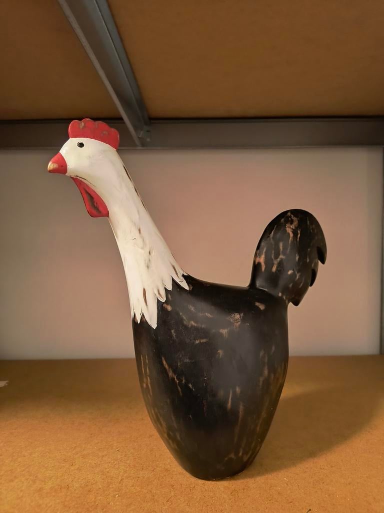 Houten Kip - Decoratief Beeld, Tuin en Terras, Tuinbeelden, Ophalen of Verzenden, Gebruikt, Hout, Dierenbeeld