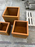 Zeer leuke set Cortenstalen bloembakken 60/50/40 cm NIEUW!, Tuin en Terras, Bloembakken en Plantenbakken, Verzenden, Minder dan 60 cm