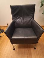 Montis Charly zwart leer, Huis en Inrichting, Fauteuils, Ophalen, Gebruikt, 75 tot 100 cm, Metaal