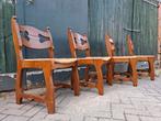 Fraaie set eiken stoelen met biezen,  herkomst Frankrijk, Ophalen, Zo goed als nieuw, Bruin