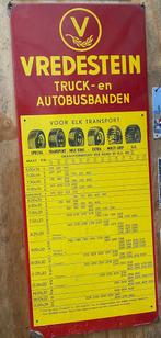 Emaille bord Vredestein autobusbanden, Verzamelen, Merken en Reclamevoorwerpen, Reclamebord, Gebruikt, Ophalen