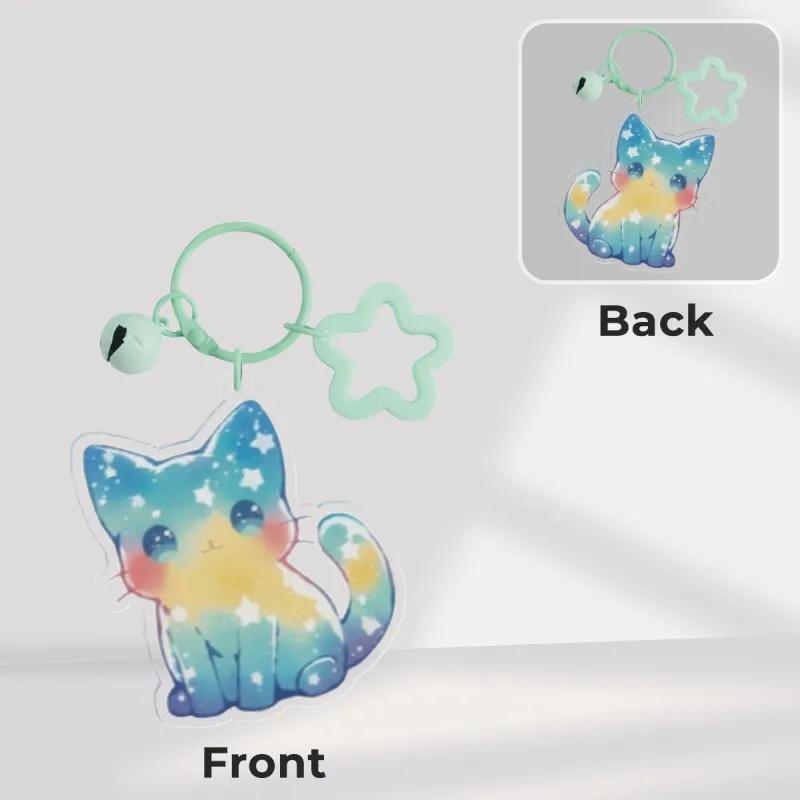 Galaxy Cat/Kitten LightBlue keychain, Verzamelen, Sleutelhangers, Nieuw, Dier of Natuur, Verzenden