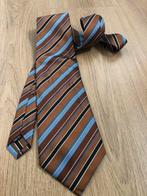 Tony tetro zijde brede stropdas hand Made bruin blauw, Blauw, Ophalen of Verzenden, Zo goed als nieuw, X