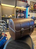 LEREN BRUINE VESPA BAGAGE TAS, Ophalen of Verzenden