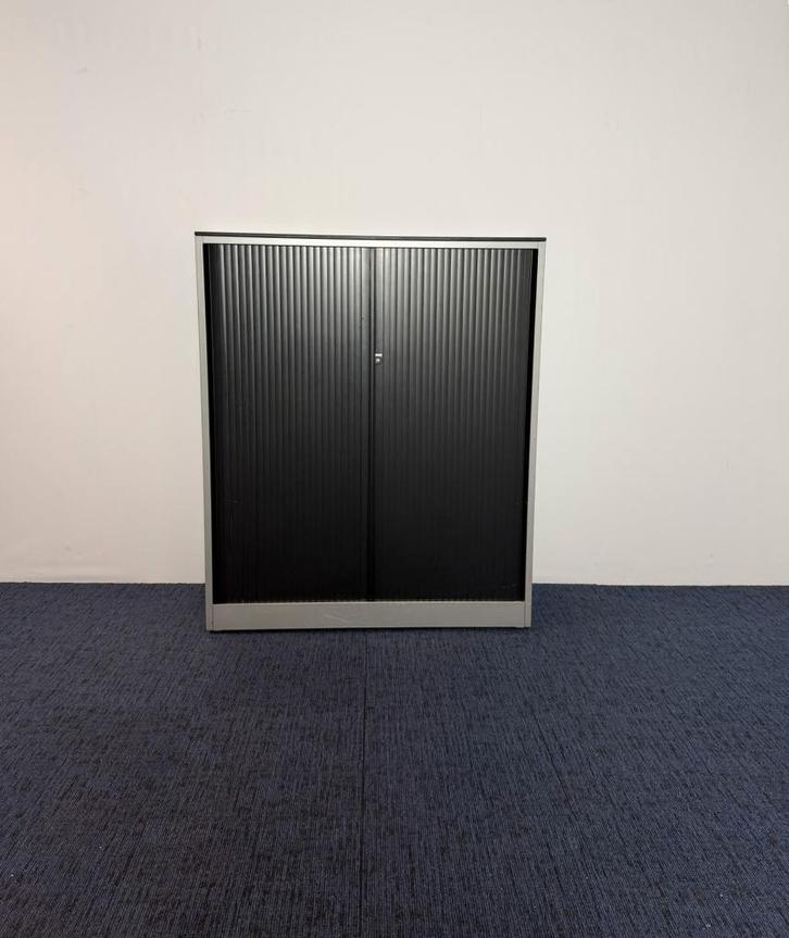 Roldeurkast Ahrend, aluminium/zwart, H144 x B120 x D45 cm., Huis en Inrichting, Bureaus, Gebruikt, Ophalen