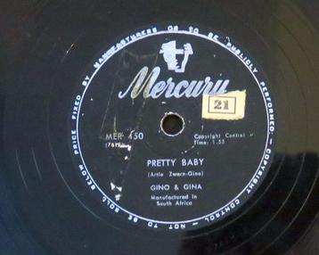Gino & Gina Pretty baby 78 toeren jukebox wurlitzer Seeburg  beschikbaar voor biedingen