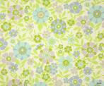 9847 bloemenbehang groen blauw jaren 70 Rath & Doodeheefver, Ophalen of Verzenden, 50 tot 75 m², Groen