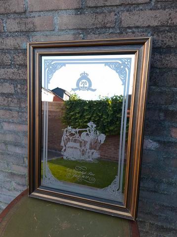 Relcame spiegel oranjeboom bier brocante vintage mancave beschikbaar voor biedingen