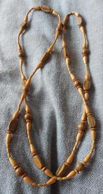Natuur kleur houten ketting, Sieraden, Tassen en Uiterlijk, Kettingen, Ophalen of Verzenden, Zo goed als nieuw, Bruin, Overige materialen