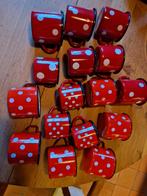 ROOD MET WITTE STIPPEN POLKADOT EMAILLE BEKER SET, Antiek en Kunst, Ophalen of Verzenden