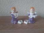 2 x beeldje engel engeltje met paars jurkje, Ophalen, Gebruikt
