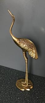 Vintage zware messing kraanvogel, Verzamelen, Beelden en Beeldjes, Ophalen of Verzenden, Zo goed als nieuw, Dier