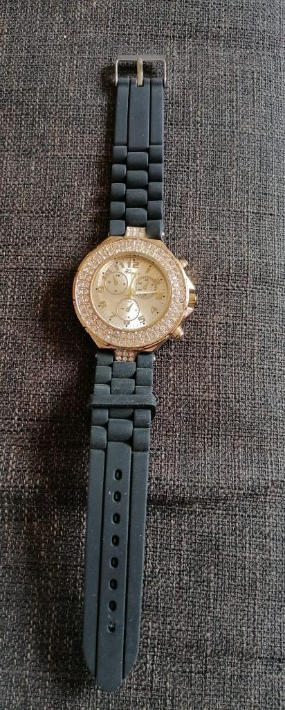 Horloge dames met steentjes, bling bling, oversized, Sieraden, Tassen en Uiterlijk, Horloges | Dames, Nieuw, Overige merken, Staal