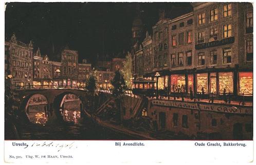 958648	Utrecht	Oude Gracht	Bakkerbrug	1904	Gelopen met postz, Verzamelen, Ansichtkaarten | Nederland, Gelopen, Utrecht, Voor 1920