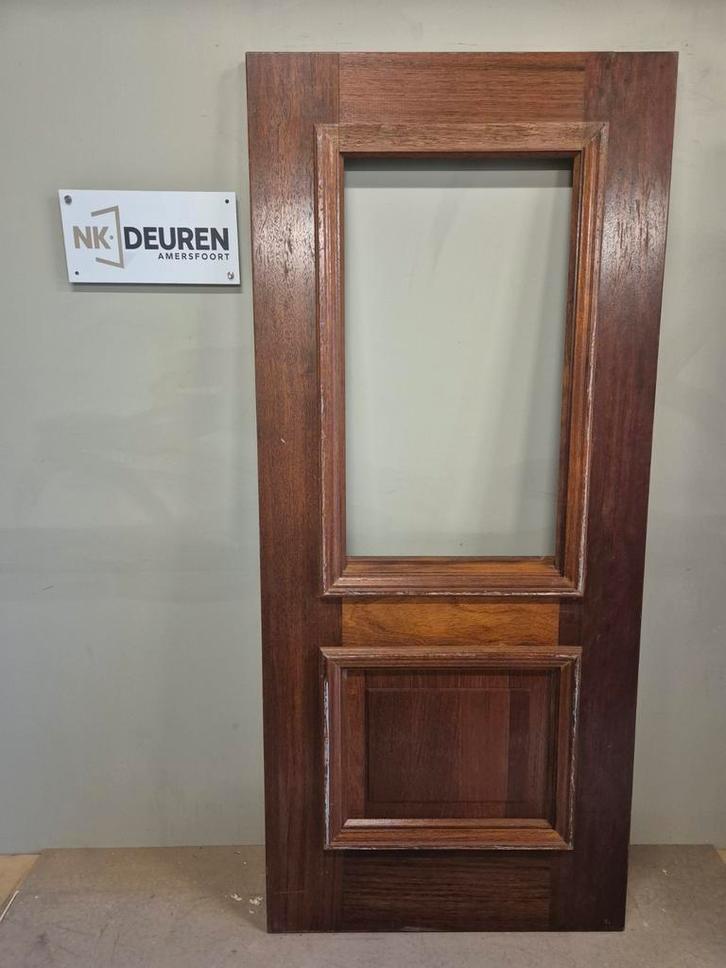 Merbau hardhouten voordeur (93x211,5) Ongebruikt, Doe-het-zelf en Verbouw, Deuren en Horren, Zo goed als nieuw, Buitendeur, 200 tot 215 cm