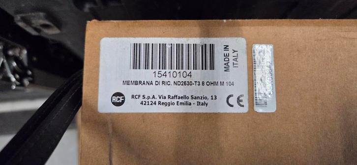 RCF ND2530-T3 8 Ohm M104 Membraam/Diaphragm, Audio, Tv en Foto, Professionele Audio-, Tv- en Video-apparatuur, Audio, Ophalen of Verzenden