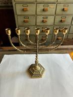 Antieke messing menora – 19e / vroege 20e eeuw – Judaïca., Ophalen of Verzenden, Koper of Brons