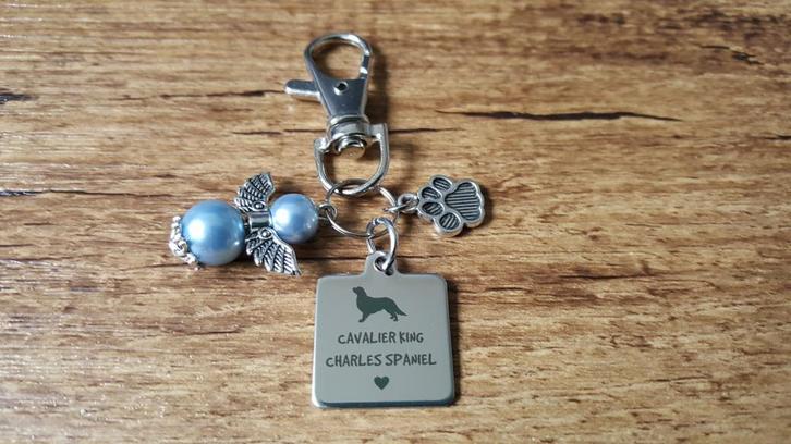 Hanger Cavalier king charles spaniël RVS beschermengel, Dieren en Toebehoren, Honden-accessoires, Nieuw, Verzenden