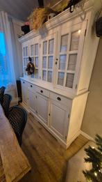 Witte buffetkast met glas, landelijke stijl, Ophalen, Gebruikt, 150 tot 200 cm, Landelijk