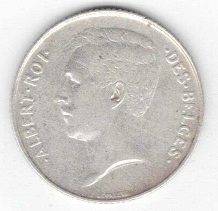 25-2071 Belgie 1 franc 1913, Postzegels en Munten, Munten | Europa | Niet-Euromunten, Losse munt, België, Zilver, Verzenden