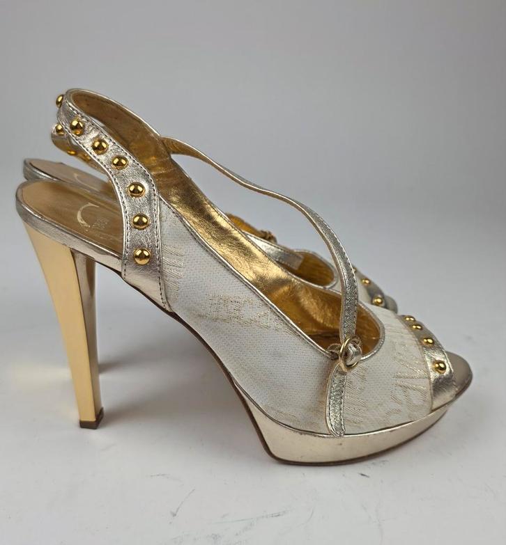 Just Cavalli Hakken - Goud/Beige - Maat 38, Kleding | Dames, Schoenen, Gedragen, Pumps, Beige, Verzenden