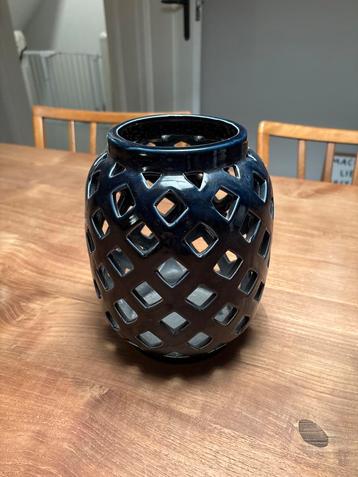 Blauwe Ceramic Kaars Lantaarn beschikbaar voor biedingen
