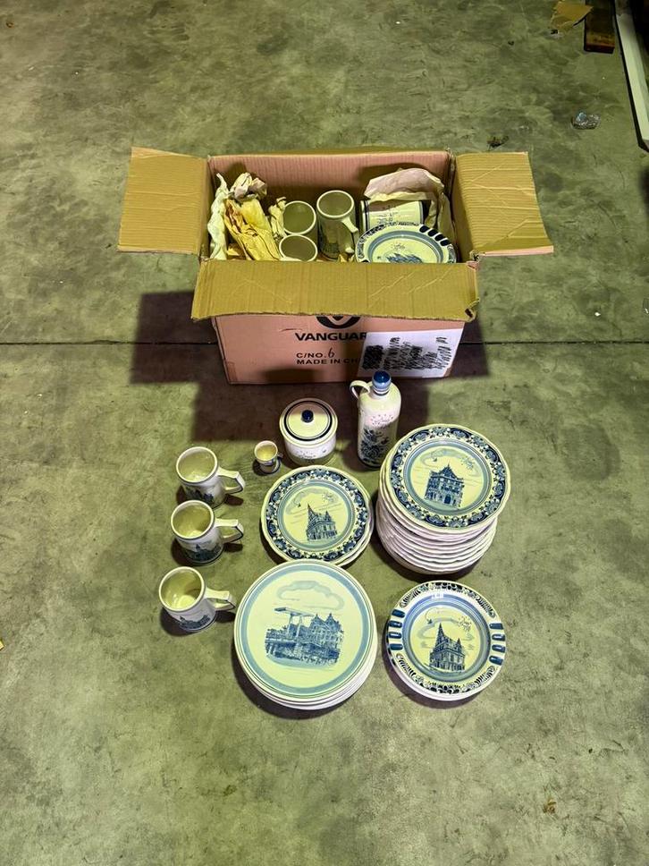 Grote Collectie Haarlem 750 Delfts Blauw Serie 60+Stuks, Antiek en Kunst, Antiek | Keramiek en Aardewerk, Ophalen