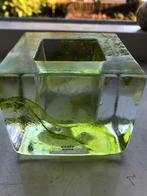 Kosta Boda waxinelichthouder Brick groen, Huis en Inrichting, Ophalen of Verzenden, Gebruikt