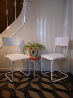Vintage buisstoelen en eettafel brabantia stijl, Ophalen, Twee, Wit, Zo goed als nieuw