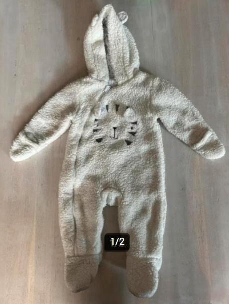 Huispak / Ski pak beertje (ZGAN) maat 74 – wit, Kinderen en Baby's, Babykleding | Maat 74, Zo goed als nieuw, Jongetje of Meisje