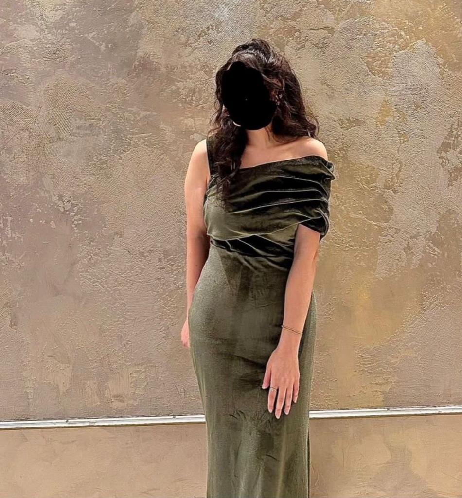 Elegante velvet groene jurk, Maat 38/40 (M), Galajurk, Ophalen of Verzenden, Zo goed als nieuw