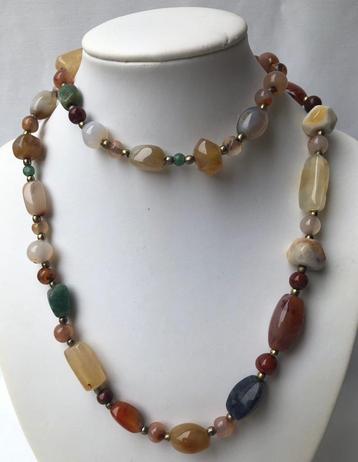Diverse edelstenen ketting halsketting - Vintage  beschikbaar voor biedingen